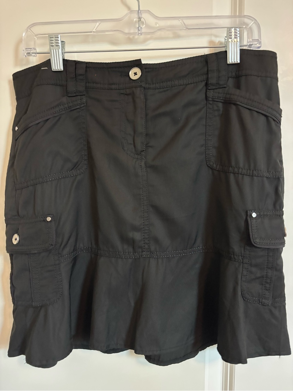 White House Black Market Black Cargo Mini Skirt Size 6